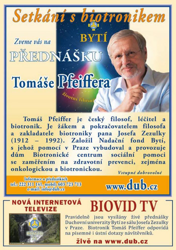 26.04.2015 - Tomáš Pfeiffer - Setkání s biotronikem - České Budějovice