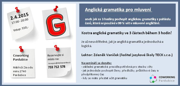 02.04.2015 - Anglická gramatika za 3 hodiny - Pardubice