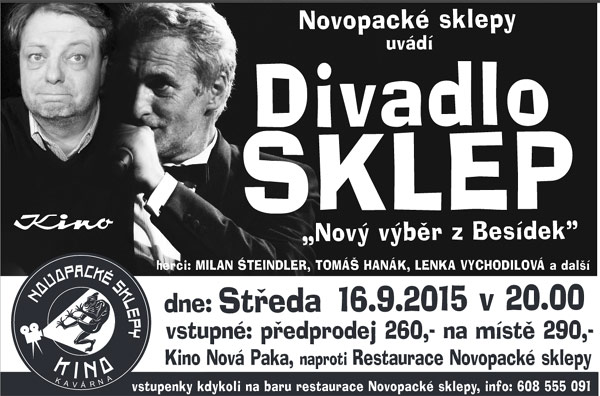 16.09.2015 - Novopacké sklepy uvádí DIVADLO SKLEP