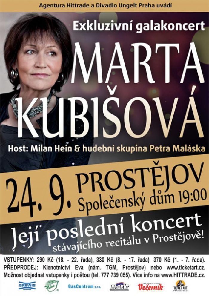 24.09.2015 - MARTA KUBIŠOVÁ - EXKLUZIVNÍ GALAKONCERT / Prostějov