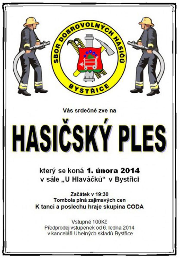01.02.2014 - HASIČSKÝ PLES - Bystřice