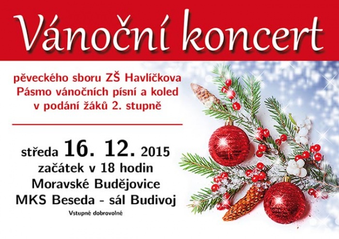 16.12.2015 - Vánoční koncert pěveckého sboru ZŠ Havlíčkova - Moravské Budějovice